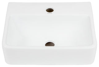 ELANTI EC1808 Porcelain Rectangular Basin Wall-Mounted Sink, White