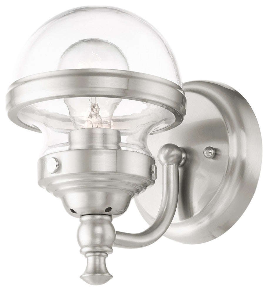 Brushed Nickel Transitional Vanity Sconce
