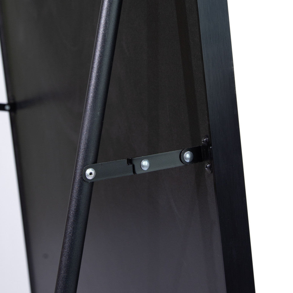 65 inch Rectangular Framed Rust-Proof Floor Bedroom Mirror, Black, 22'' X 65''