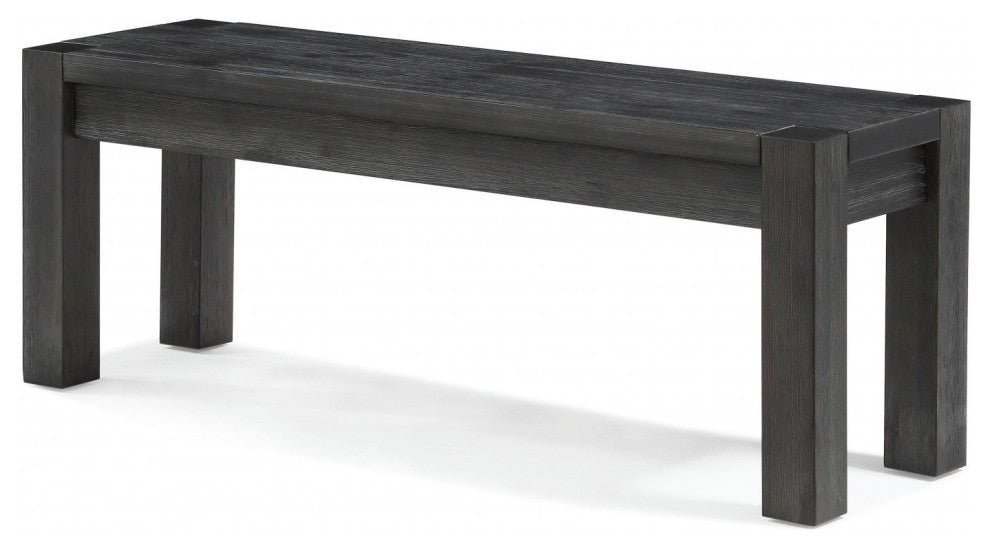 Modus Meadow 4 Piece Rectangular Dining Set, Hyacinth Chair and Bench, Graphite