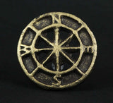 Set of 12 Bronze Cast Iron Cabinet Hardware Knob Compass Rose Drawer Pull Handl
