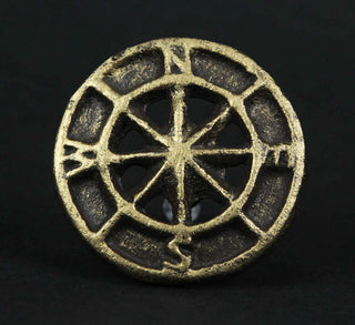 Set of 12 Bronze Cast Iron Cabinet Hardware Knob Compass Rose Drawer Pull Handl