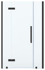 Tampa Corner Frameless Pivot Hinge Shower Door Kit With Base Pan, Black, 48x36"
