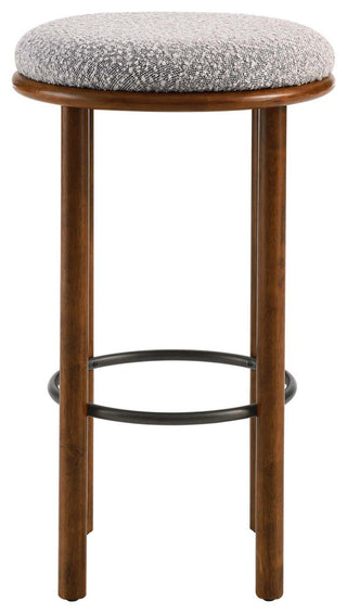 Fable Boucle Fabric Bar Stools - Set of 2 - Walnut Taupe