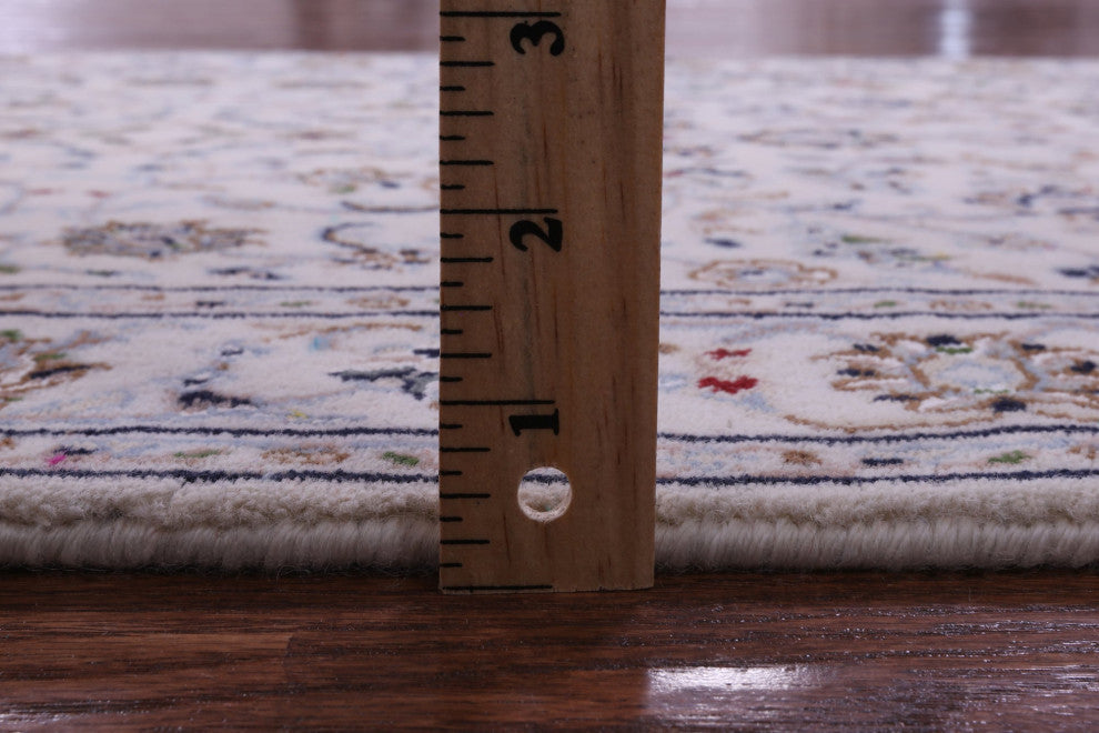 Runner Persian Nain Wool & Silk Hand-Knotted Rug 2' 5" X 12' 2" - Q14754