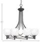 Capri 8-Light Chandelier, Dark Granite/White Marble