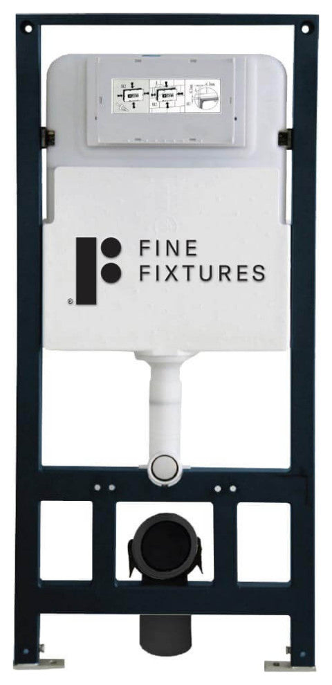 In-Wall Toilet Set, 2"x6" Carrier and Tank, White Square Actuators