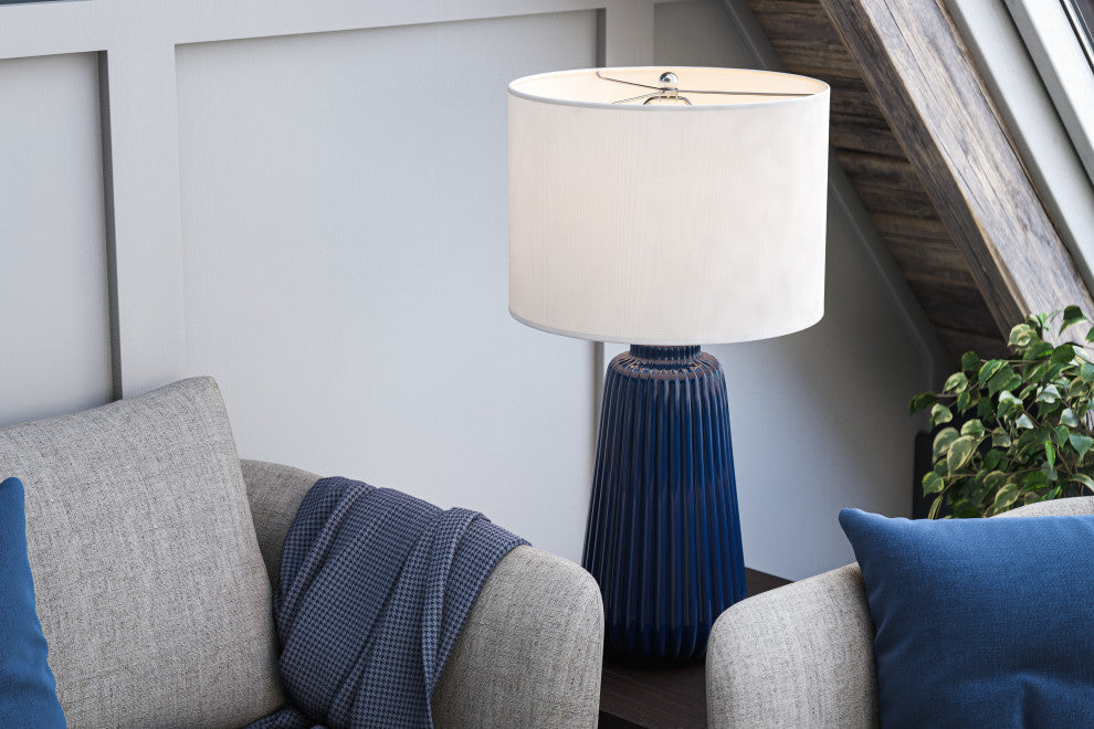 Kenroy 33158NAVY 1-Light Table Lamp, Ziggy