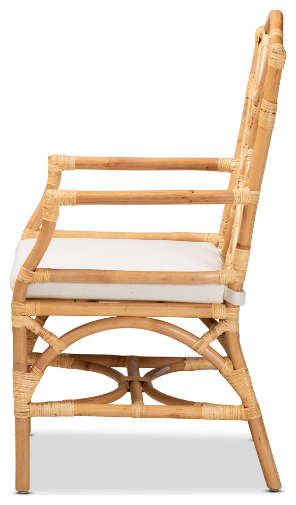 Baxton Studio Delta Modern and Contemporary Natural Finished Rattan Armchair