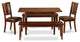 5 Pc Small Kitchen Table Set - Table, Leaf Plus 2 Kichen Chairs And 2 Benches