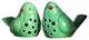 Porcelain Bird Figurines, 2-Piece Set, Green