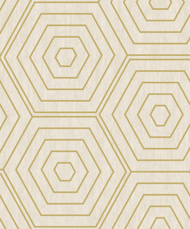Stone Foil Aztec Hexagons Wallpaper