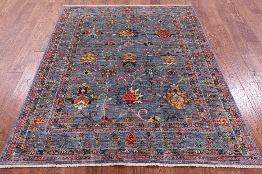 5' 1" X 6' 6" Persian Tabriz Handmade Rug Q10573