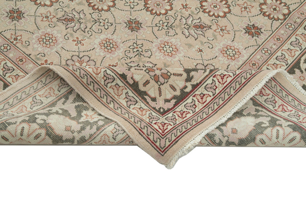 Rug N Carpet - Handmade Oriental 7' 2" x 10' 6" Pastel Oushak Area Rug