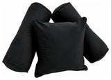 Solid Twill Throw Pillows With Inserts, 3-Piece Set, Black