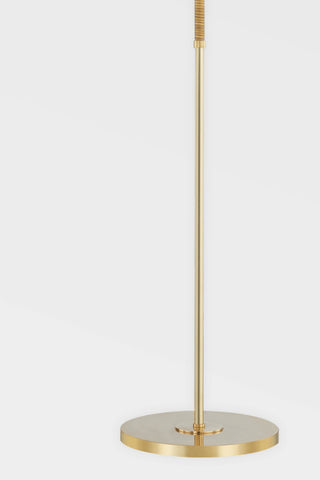 Dorset 1-Light Floor Lamp by Mark D. Sikes, Aged Brass Frame, Cream Shade