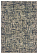 Rowen Distressed Etchings Grey/ Navy Area Rug, 12'x15'