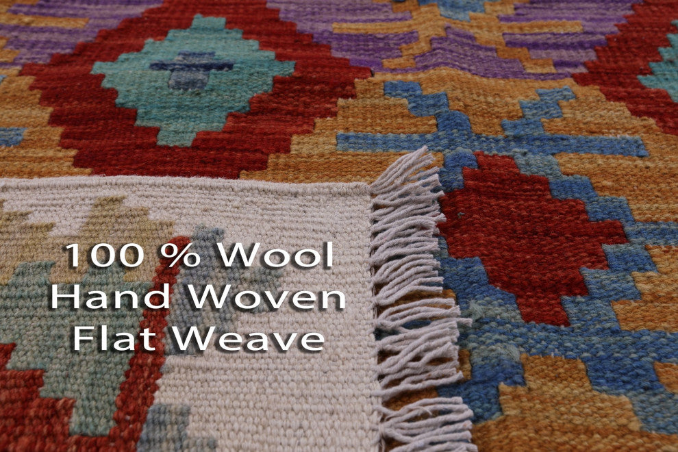 Runner Kilim Flat Weave Wool Rug 2' 8" X 16' 0" - Q12557