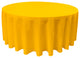 LA Linen Round Polyester Poplin, Dark Yellow, 132" Round