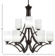 Zilo, 9 Light, Chandelier, Dark Granite Finish With 4" White Muslin Glass