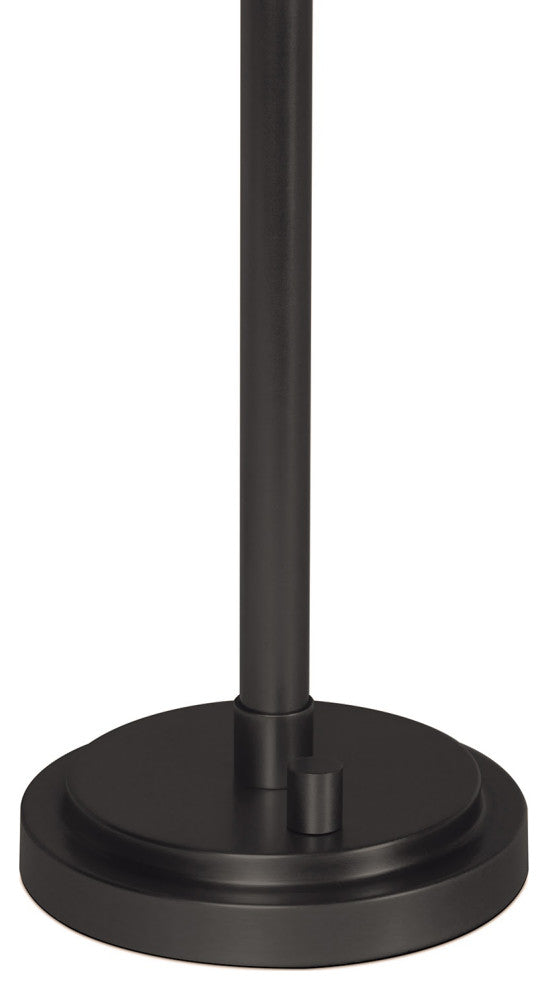 Polly Buffet Lamp, Blackened Brass With Rattan Shade