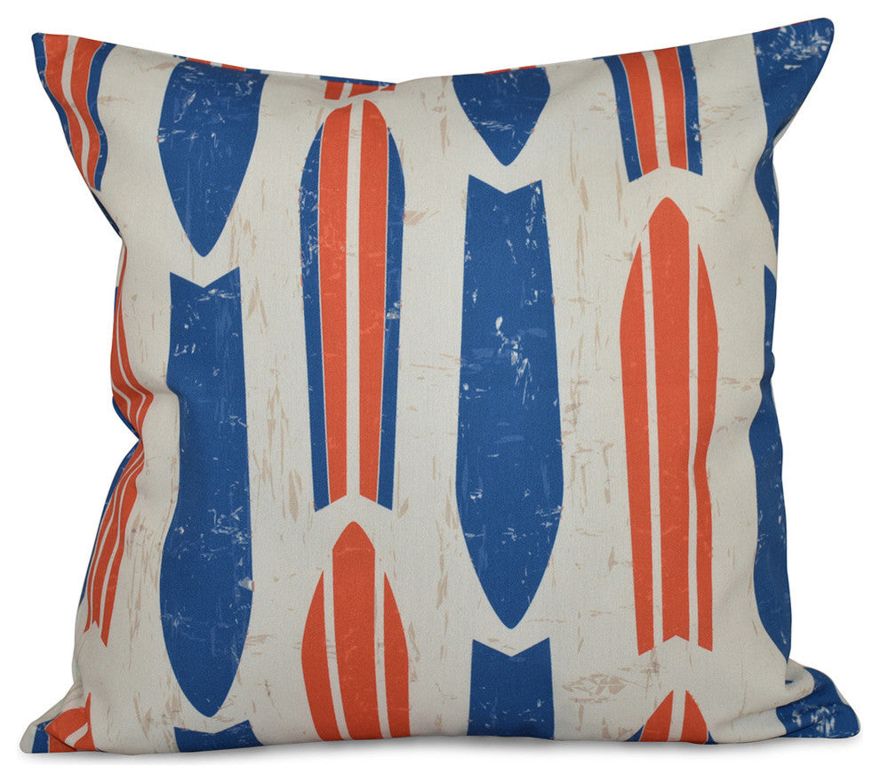Dean, Geometric Print Pillow, Orange, 26"x26"