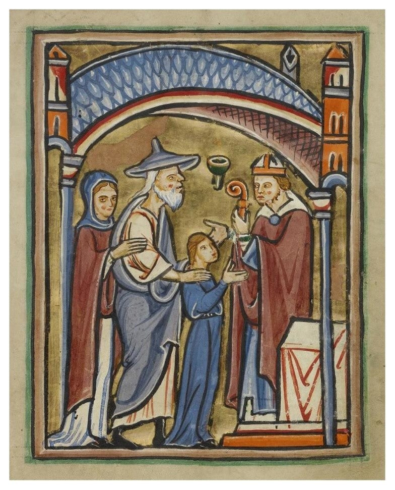 "The Virgin as a Maiden in the Temple" Paper Art, 24"x30"