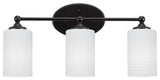 Capri 3-Light Bath Bar, Matte Black/White Matrix
