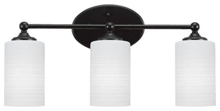 Capri 3-Light Bath Bar, Matte Black/White Matrix