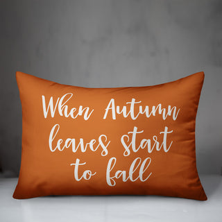 When Autumn Leaves Start To Fall Lumbar Pillow, Orange, 14"x20"