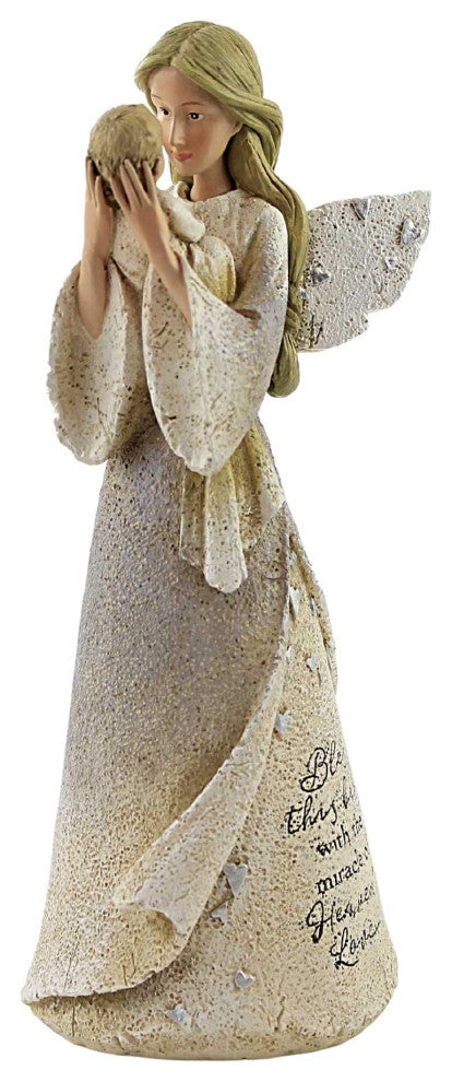 Figurine Baby Angel Polyresin Mother Child Newborn Blessing 16127