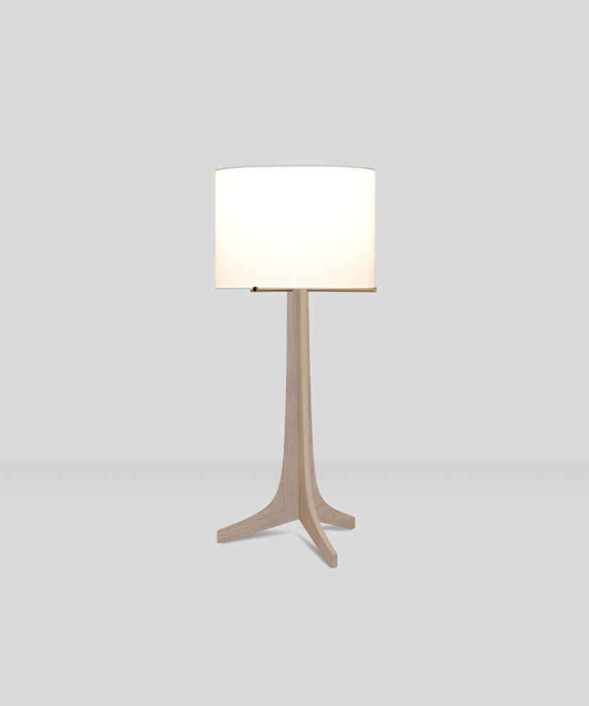 Nauta Table Lamp, Brushed Brass White Linen Shade