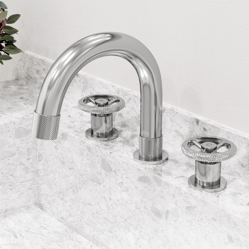 VIGO Wythe 8" H 2-Handle Widespread Bathroom Faucet, Chrome