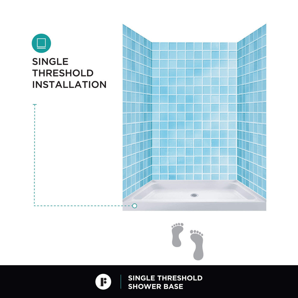 Fine Fixtures Single Threshold Shower Base, 54x32