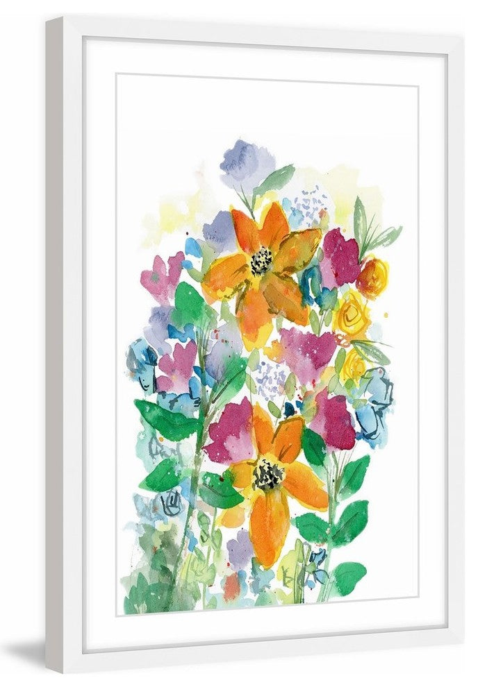 "Wild Flower Bouquet" Framed Painting Print, 12"x18"