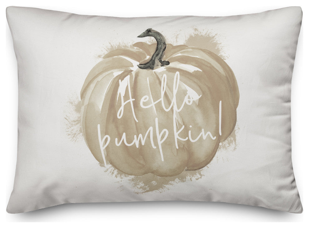 Hello Beige Pumpkin 14x20 Spun Poly Pillow