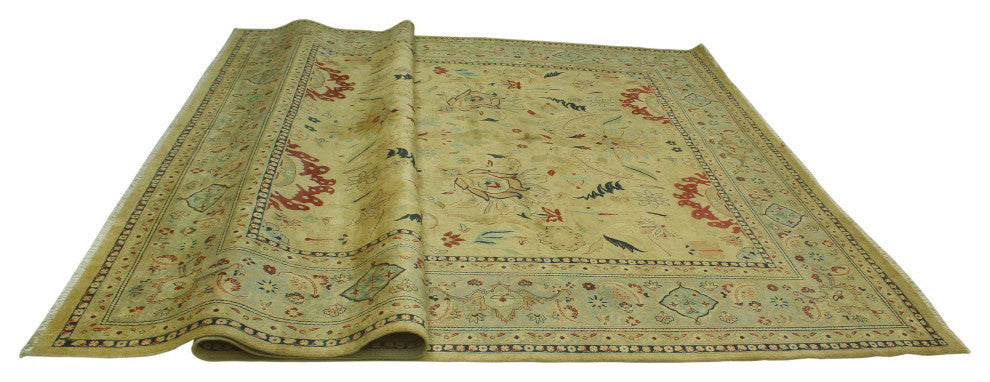 Vegetable-Dyed Finnley Light Gold/Light Blue Rug, 9'10x13'10