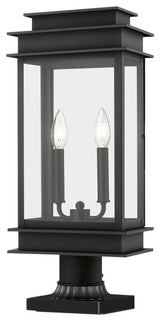 Princeton 2 Light Black/Polished Chrome Reflector Outdoor Large Post Top Lantern