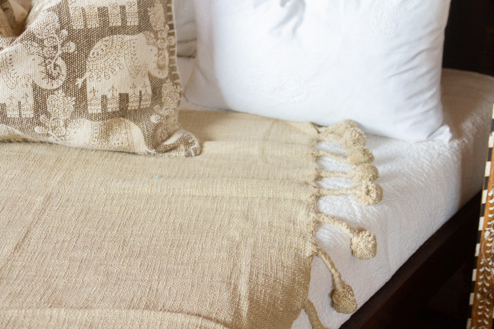 Sand Hand-Loomed Cotton Throw