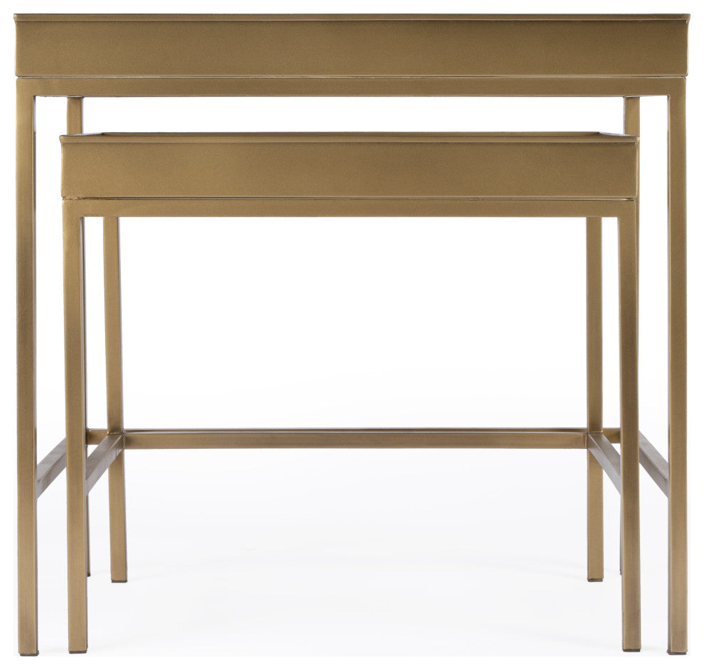 Butler Specialty Company, Lenny 2 Piece Glass Nesting Tables, Gold