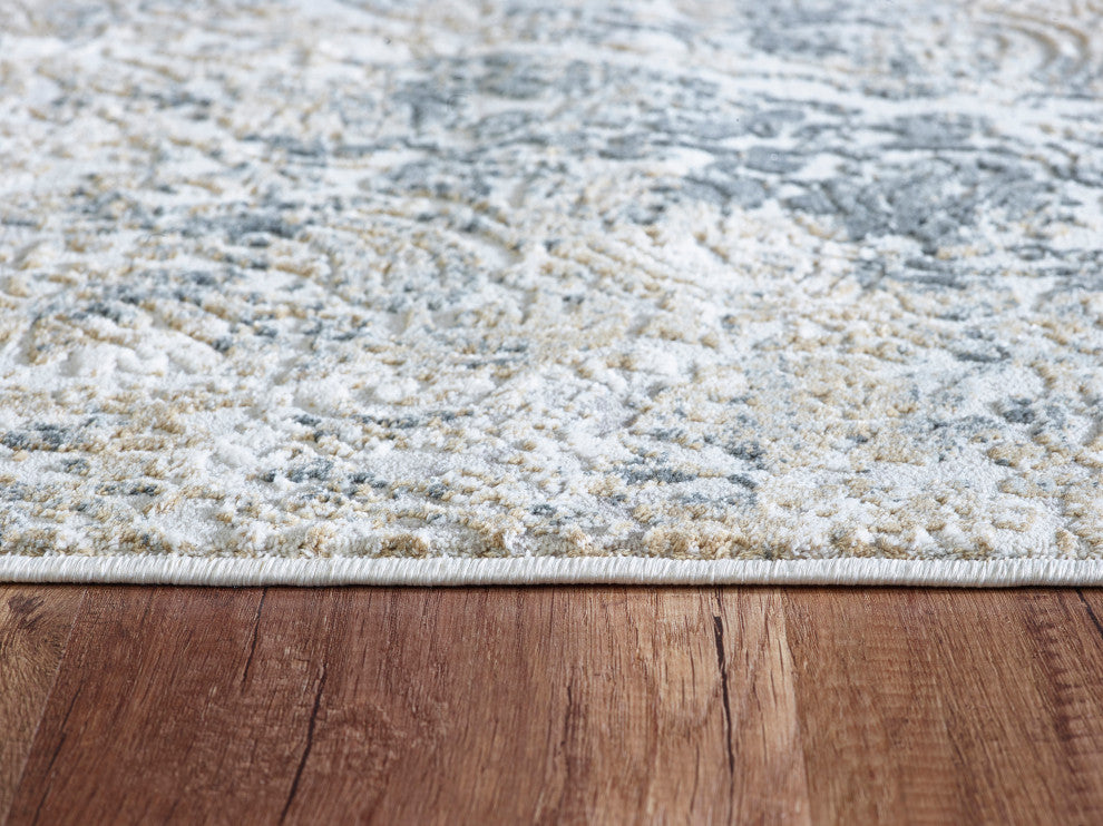 Quartz 27040-115 Area Rug, Light Beige And Blue, 7'10"x10'10"