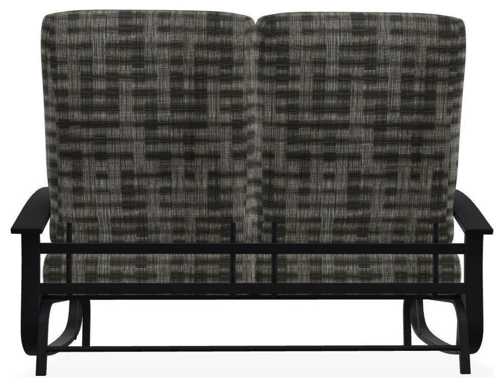 Belle Isle Cushion Deep Seating 2-Seat Glider, Illusion Plaid Onyx/Black