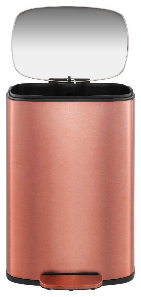 Connor 13-Gallon Trash Can With Soft-Close Lid and Mini Trash Can, Rose Gold