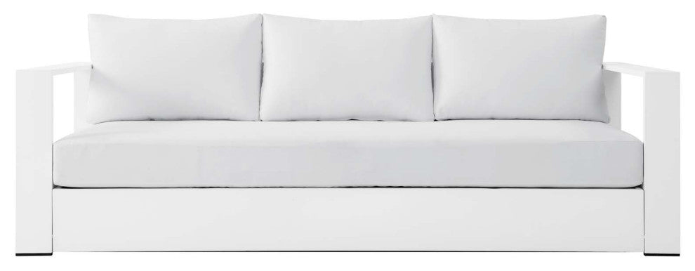 Lounge Sofa, White, Aluminum, Modern, Outdoor Patio Bistro Garden Hospitality