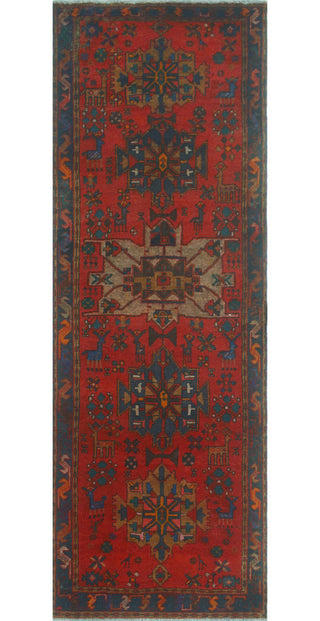 Fine Vintage Distressed Kiraz Red/Brown Runner, 3'3 x 9'11