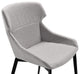 Kenna Modern Dining Chair, Matte Black Finish and Blue Fabric, Set of 2, Gray
