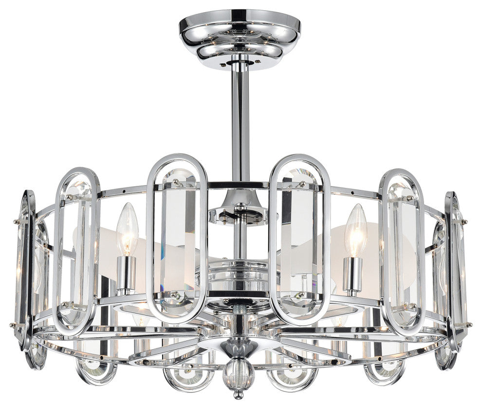 WAREHOUSE OF TIFFANY'S CFL-8436CH Chrome 26-inch 3 Blade Chandelier