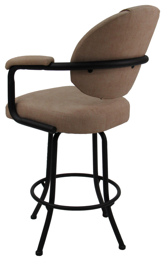 M-70 Swivel Bar Stool Metal Frame Counter 26", 30" Extra Tall 34", Basin Beige and Black, 26"