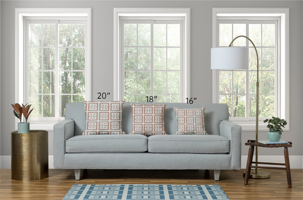 20x20" Gone Forever Overboard Nautical Decorative Indoor Pillow, Taupe