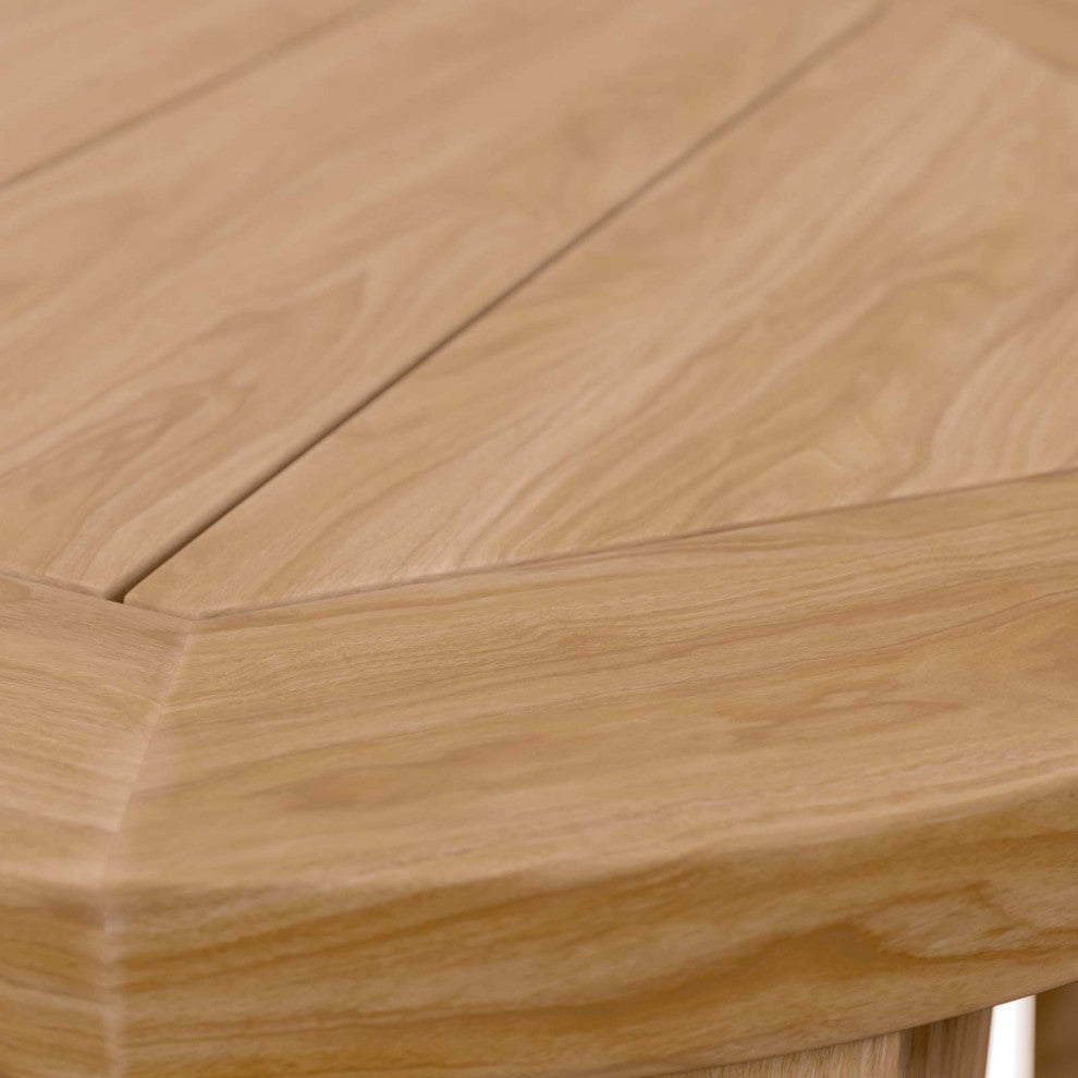Lounge Coffee Side Table, Round, Brown Natural, Wood, Modern, Outdoor Patio